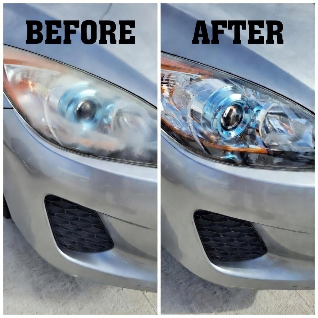 Headlight restoration before and after